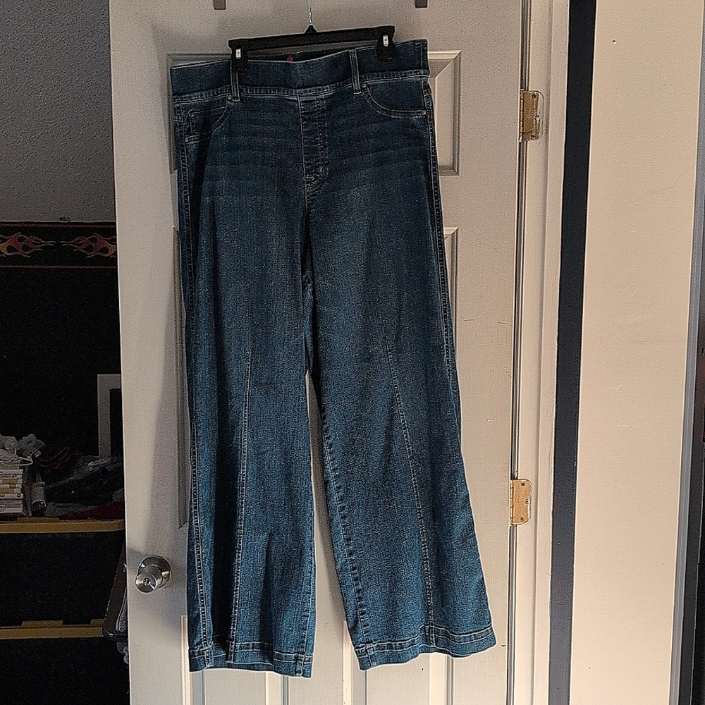 Womens Spanx 2x Flare Jeans Medium Blue Wash. Pre-owned